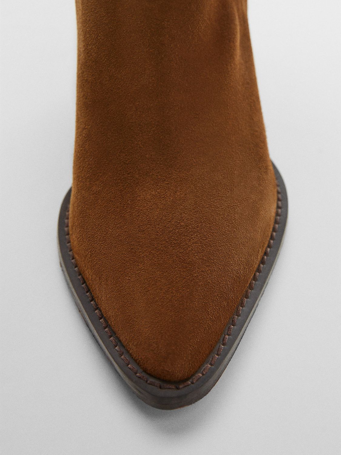 Mango suede cowboy boots in brown