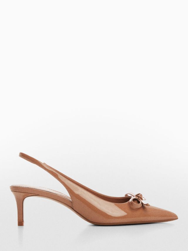 Mango Kitty Stiletto Heel Court Shoes, Medium Brown, 2