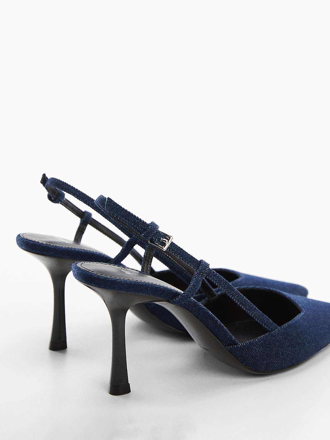 Mango Loande Pointed Court Shoes, Open Blue at John Lewis & Partners
