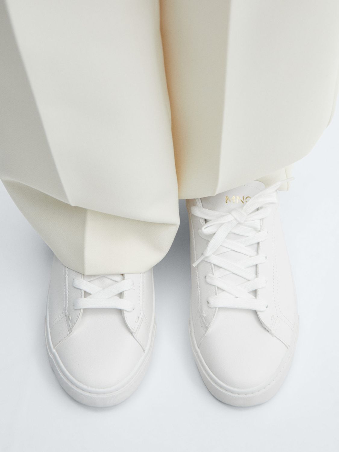 Buy Mango Haifa Lace Up Sport Shoes, White Online at johnlewis.com
