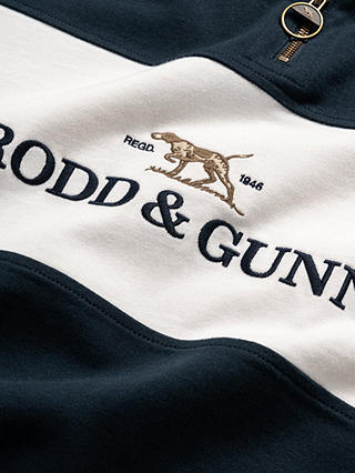 Rodd & Gunn Foresters Peak Zip Neck Cotton Jumper, Midnight