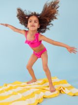 ONLY Kids' Kogirena Gingham Bikini Swim Set, Purple Rose, 5-6 years