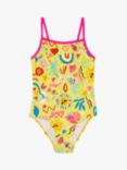 Angels by Accessorize Kids' Sunshine Print Swimsuit, Yellow/Multi