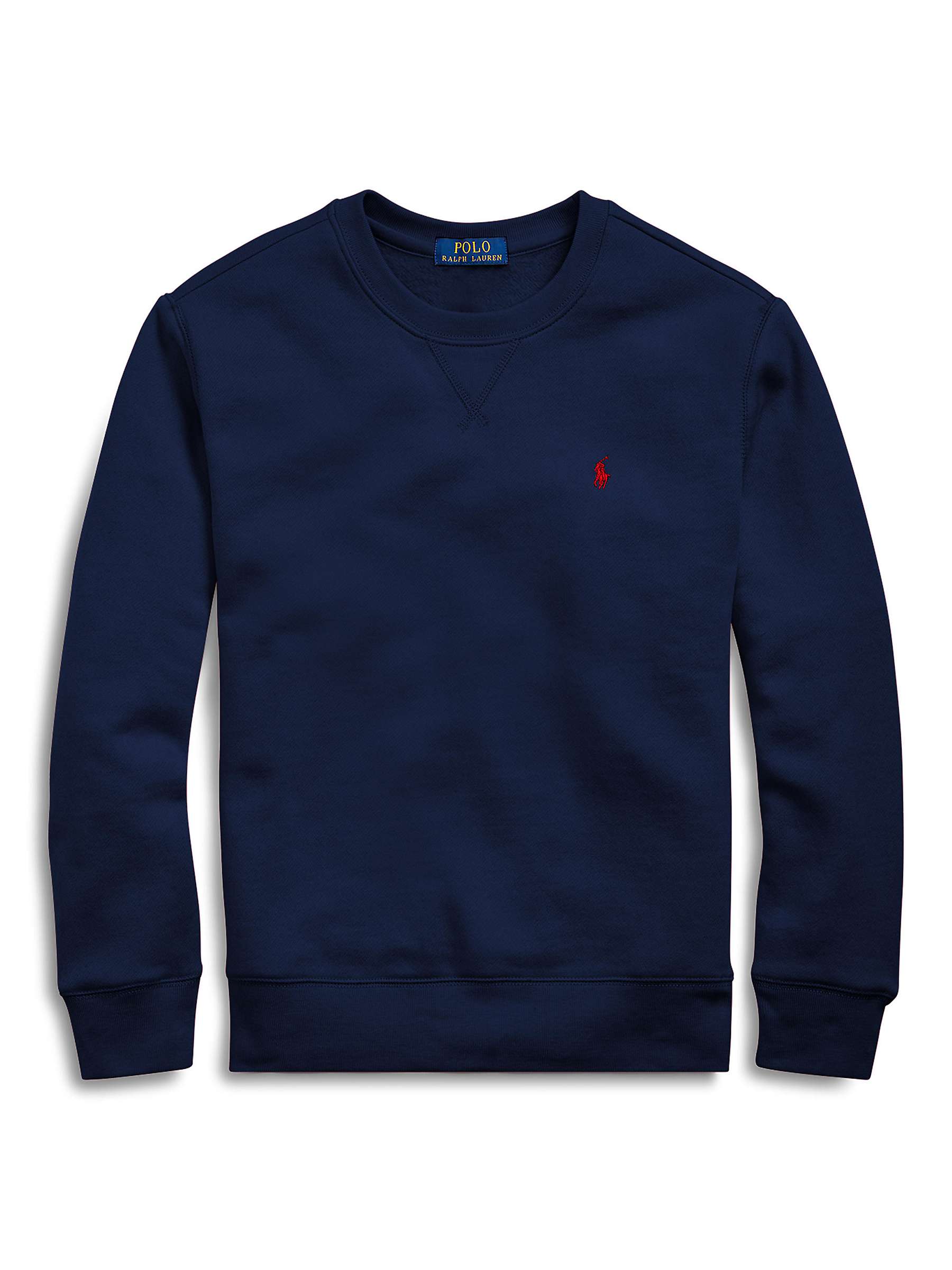 Buy Ralph Lauren Kids' Logo Basic Crew Neck Sweatshirt, Navy Online at johnlewis.com