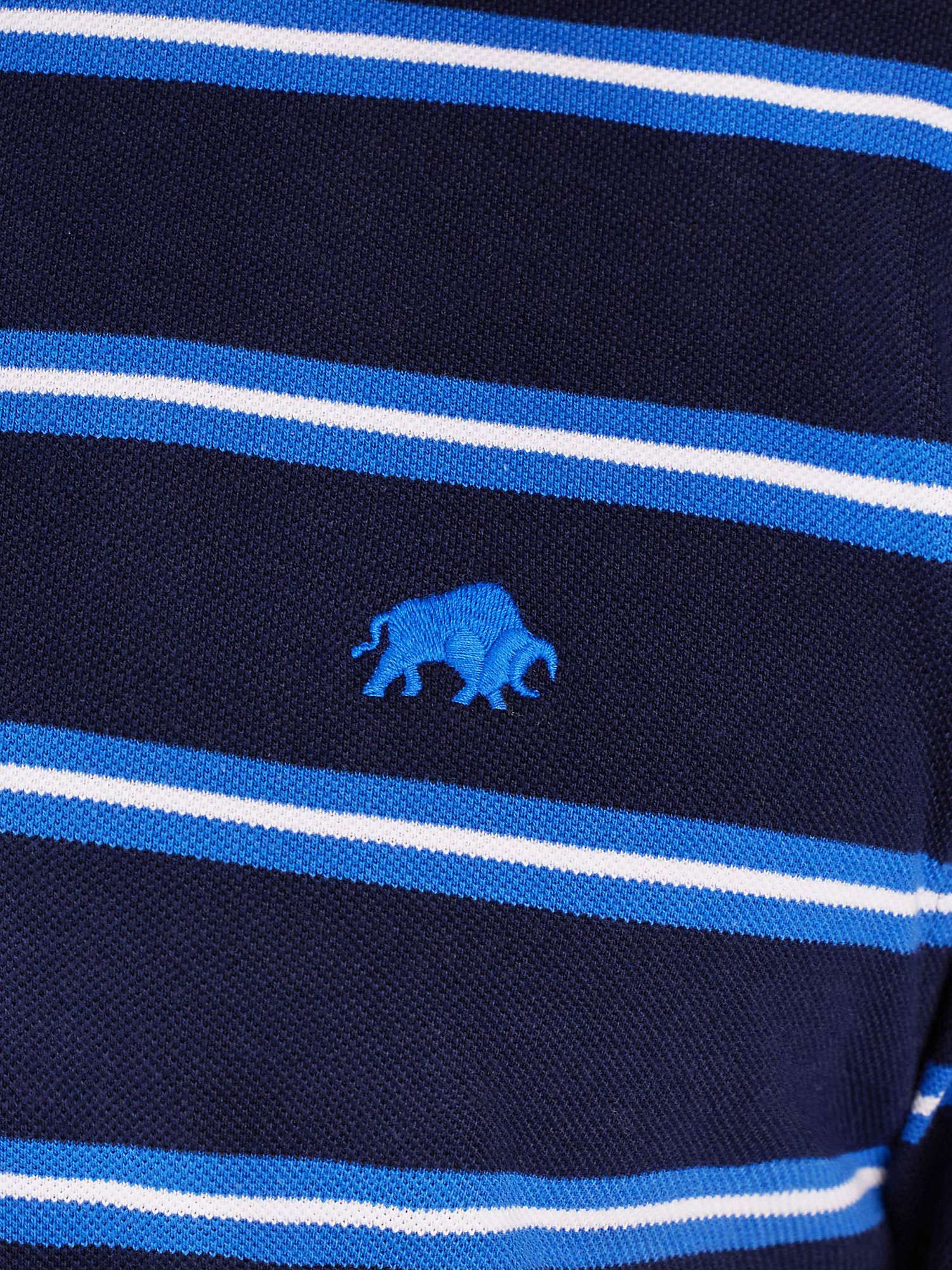Raging Bull Trio Stripe Pique Polo Shirt, Blue at John Lewis & Partners