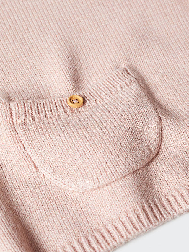 Mango Baby May Knitted Pocket Detail Jumper, Pink
