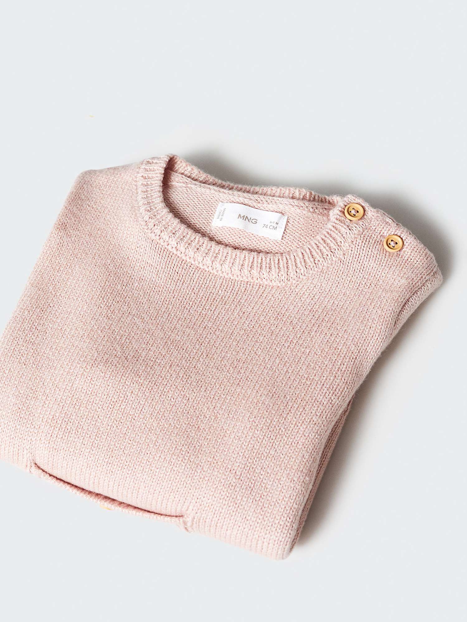 Buy Mango Baby May Knitted Pocket Detail Jumper, Pink Online at johnlewis.com
