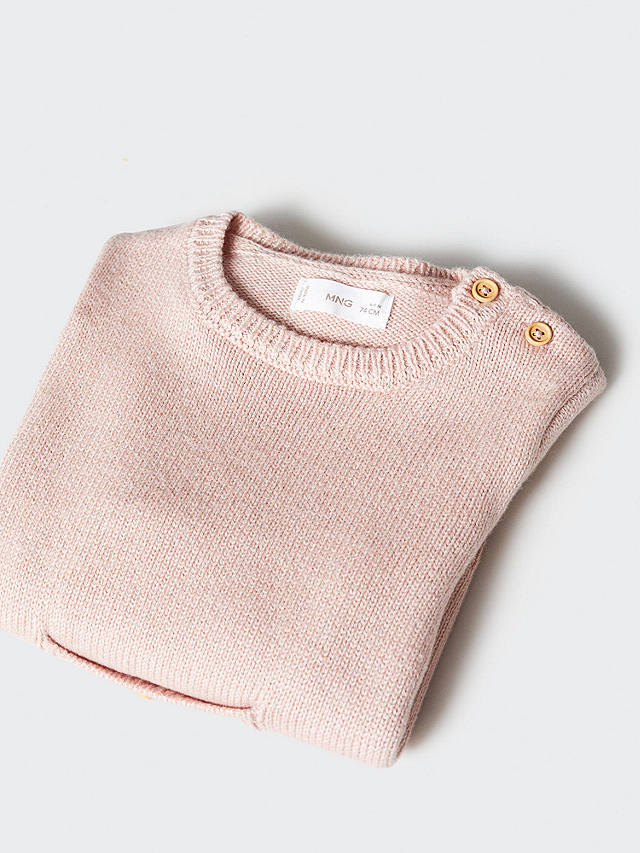 Mango Baby May Knitted Pocket Detail Jumper, Pink