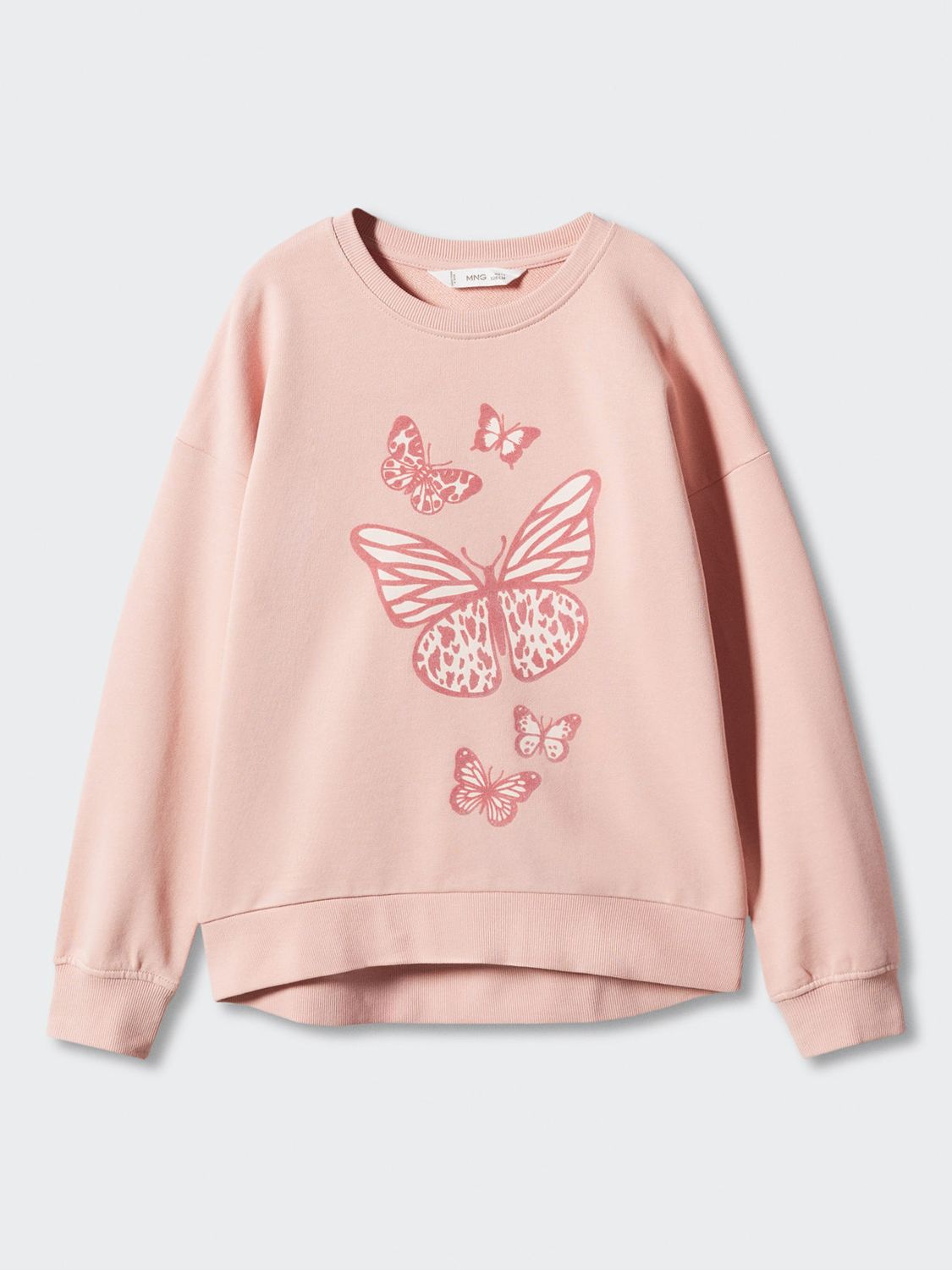 Buy Mango Kids' Dublini Butterfly Print Sweatshirt, Pink Online at johnlewis.com