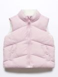 Mango Baby Lia Reversible Quilted Gilet, Pink