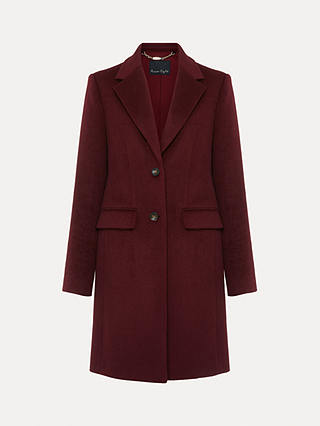 Phase Eight Lydia Wool Blend Coat, Dark Red