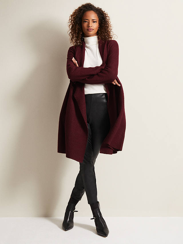 Phase Eight Bellona Knit Coat, Dark Red