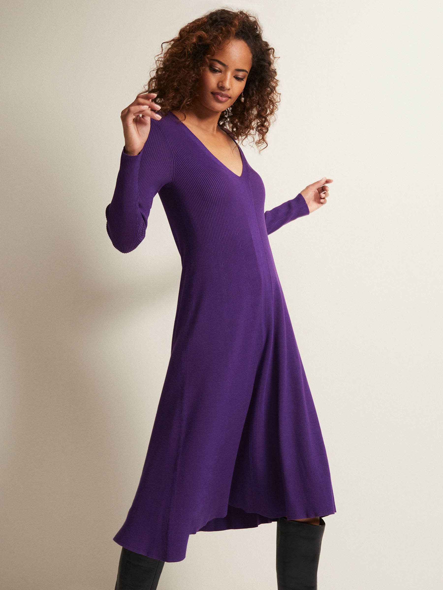 Phase Eight Amberlyn Midi Dress, Purple at John Lewis & Partners
