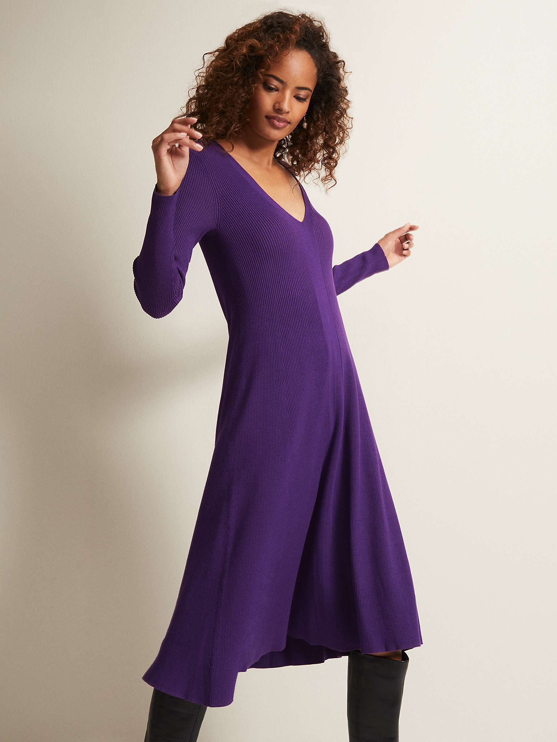 Phase Eight Amberlyn Midi Dress, Purple at John Lewis & Partners