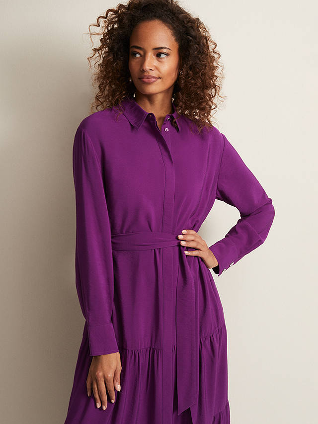 Phase Eight Jayden Maxi Shirt Dress, Purple