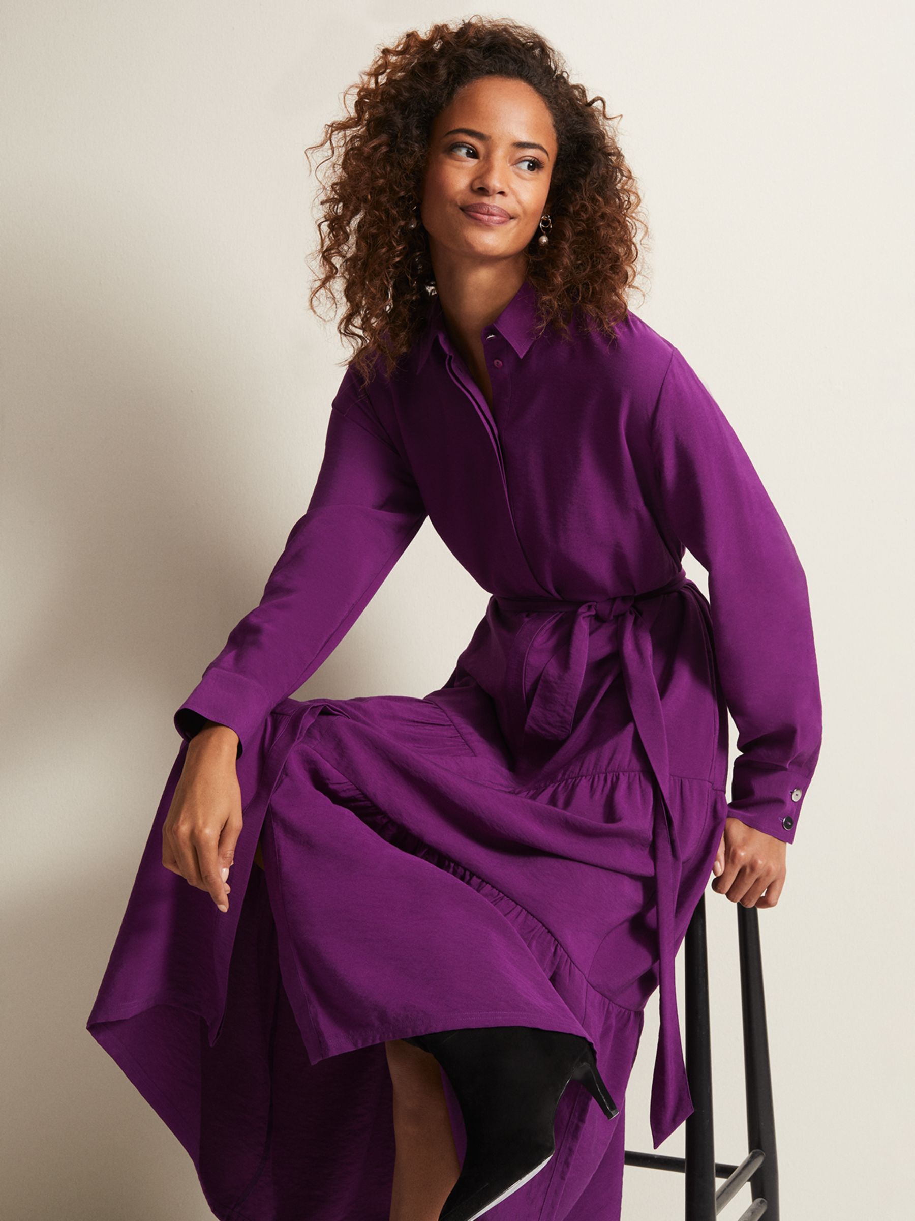 Buy Phase Eight Jayden Maxi Shirt Dress, Purple Online at johnlewis.com