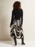 Phase Eight Silvia Abstract Print Knit Dress, Black/Ivory