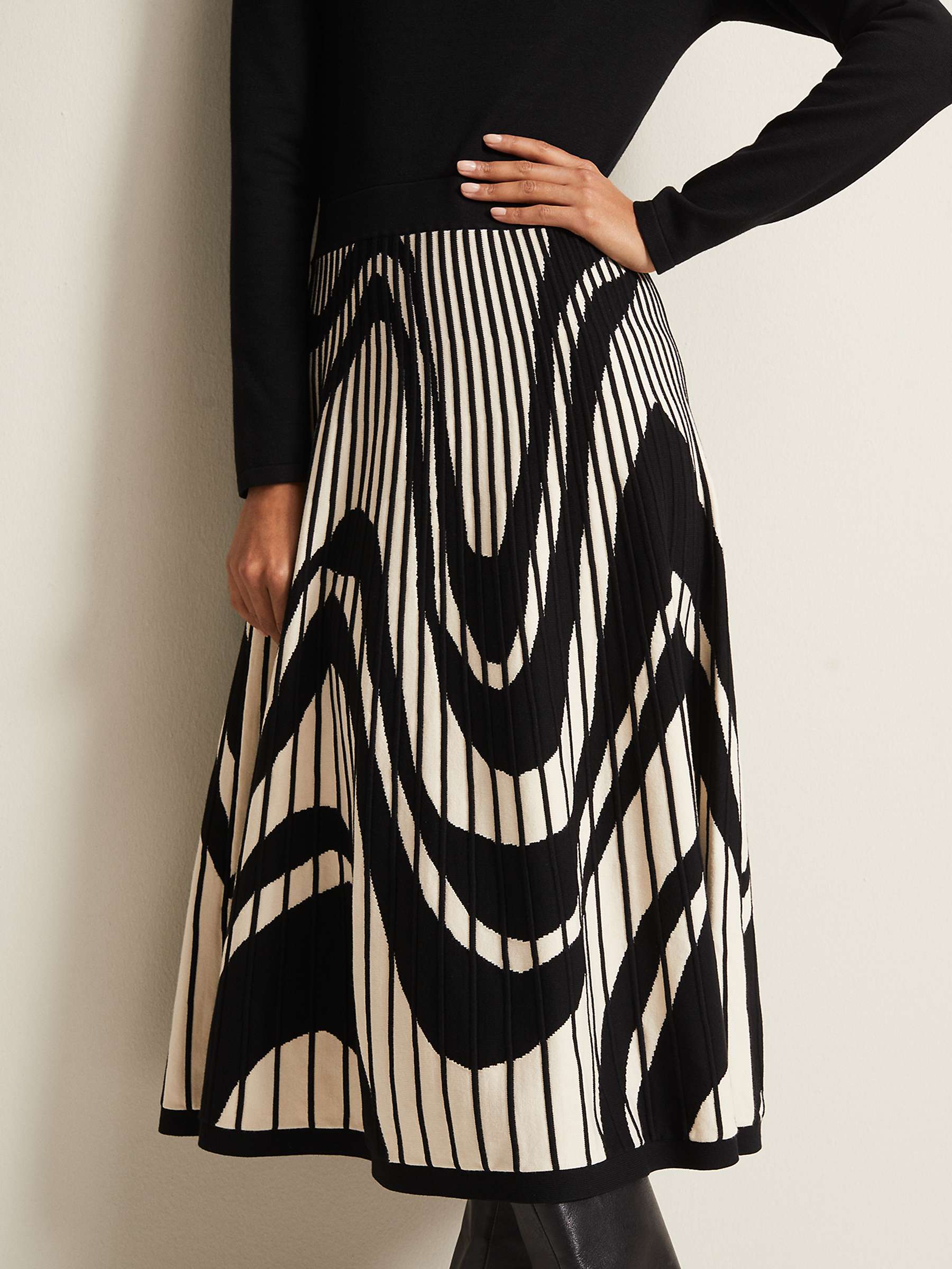 Buy Phase Eight Silvia Abstract Print Knit Dress, Black/Ivory Online at johnlewis.com