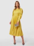 Closet London Pleated Puff Sleeve Midi Dress