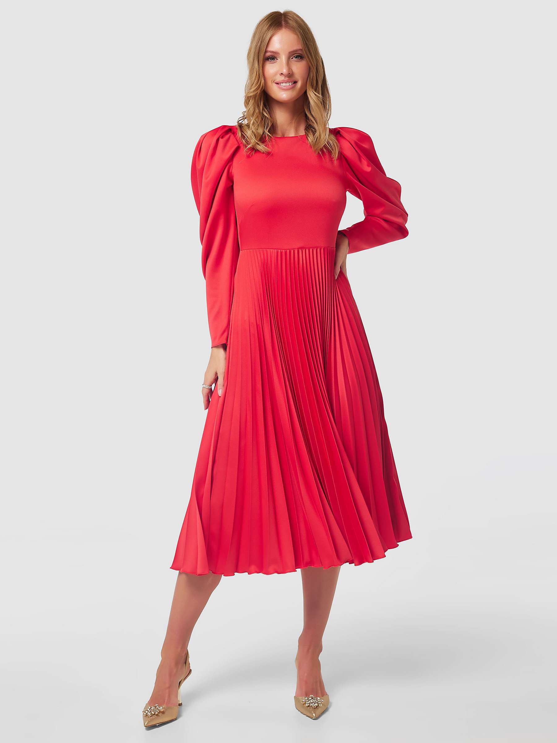 Buy Closet London Pleated Puff Sleeve Midi Dress Online at johnlewis.com