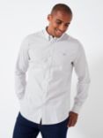 Crew Clothing Stretch Tattersall Check Print Shirt, Light Grey