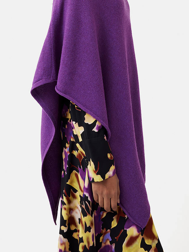 Jigsaw Wool Cashmere Blend Poncho, Purple