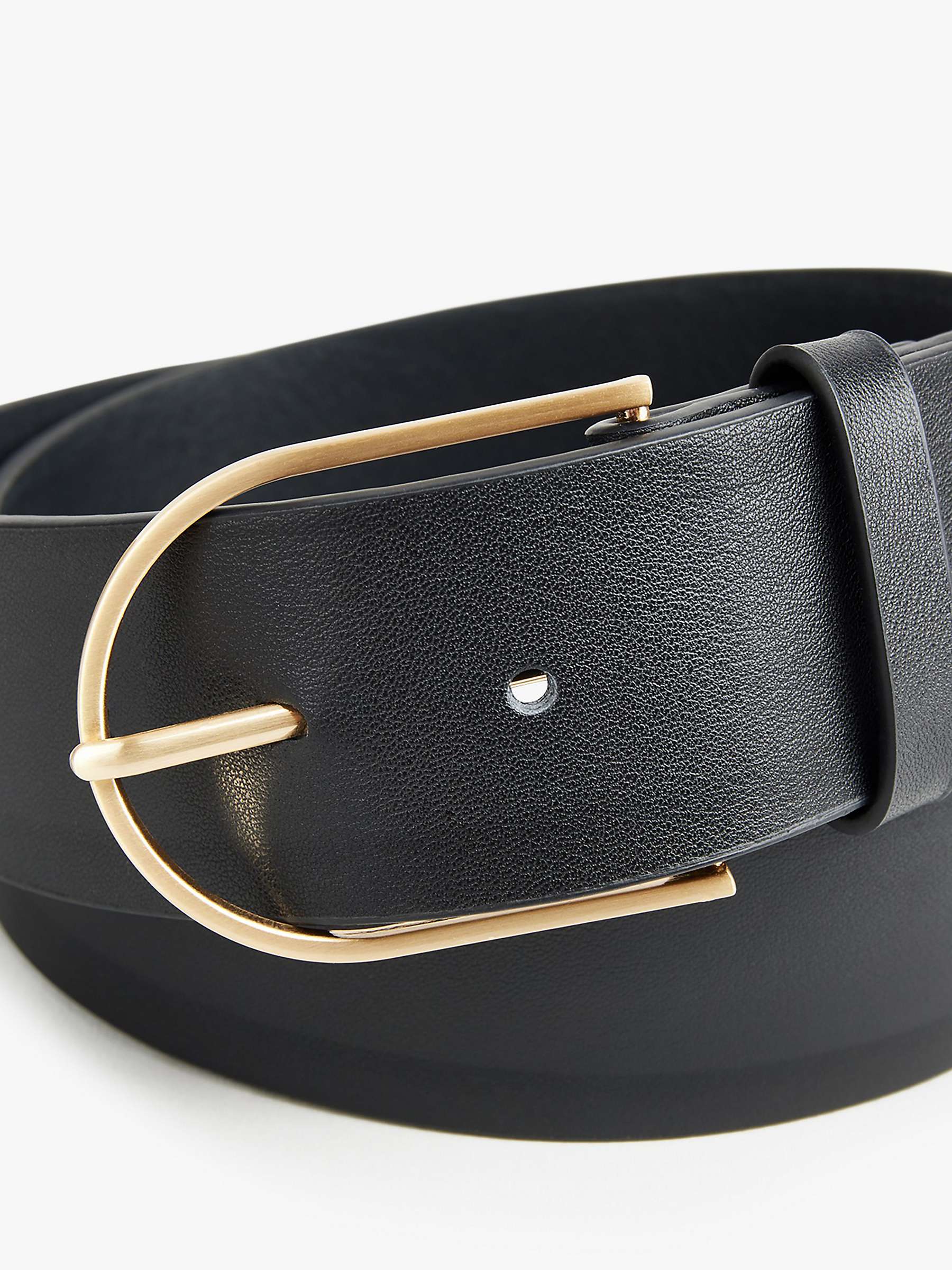 Buy HUSH Cindy D Buckle Leather Belt, Black Online at johnlewis.com
