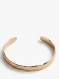 HUSH Seren Open End Textured Bangle, Gold