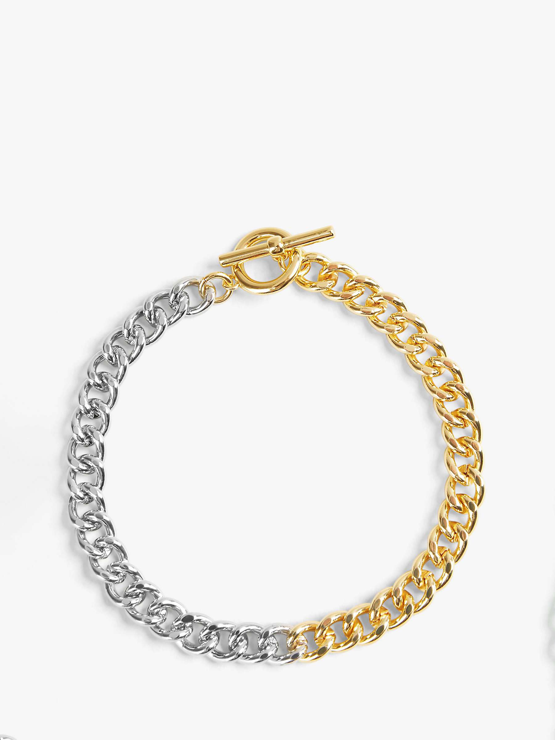 Buy HUSH Vivienne Curb Chain Bracelet, Gold/Gunmetal Online at johnlewis.com