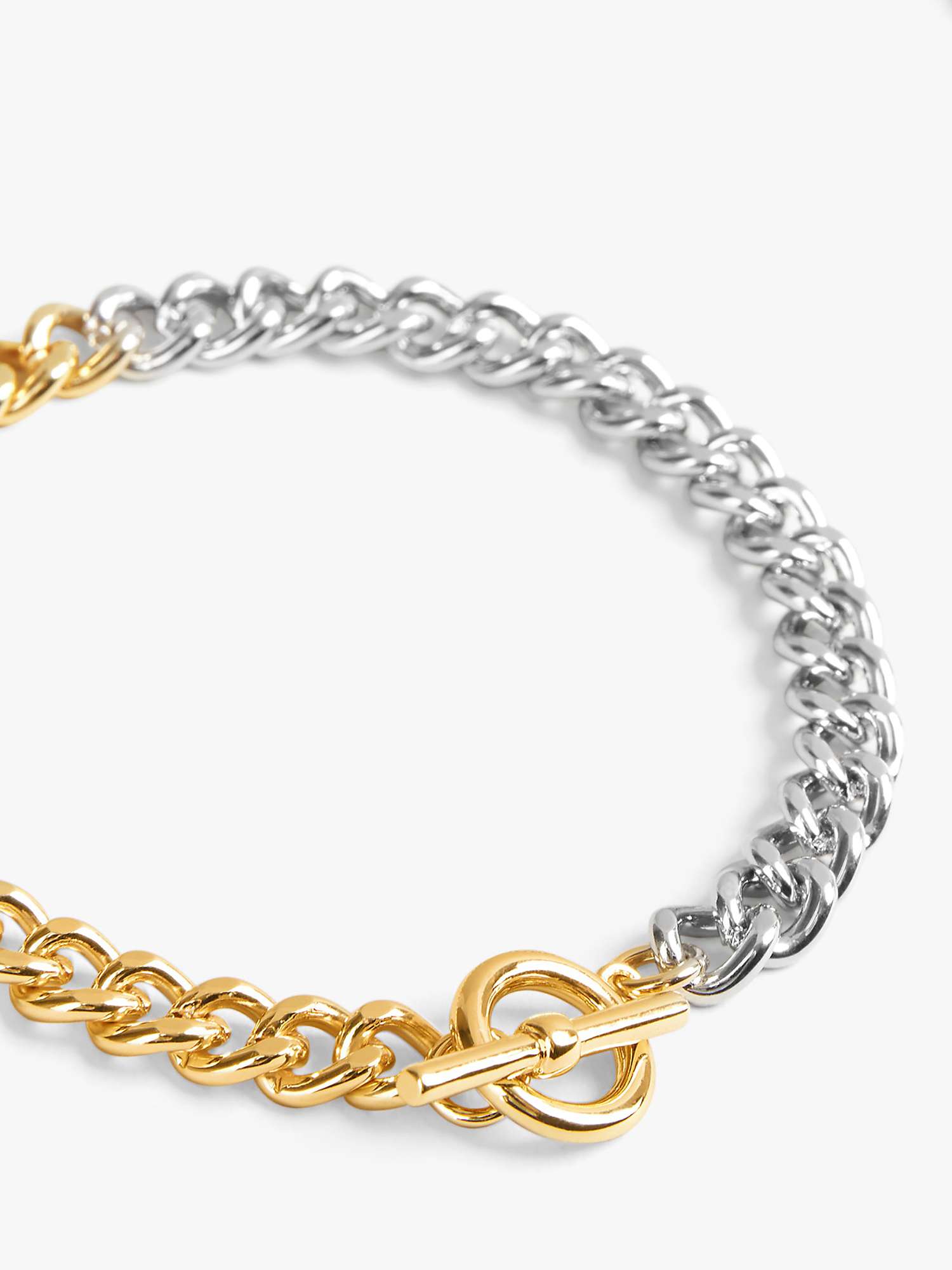 Buy HUSH Vivienne Curb Chain Bracelet, Gold/Gunmetal Online at johnlewis.com
