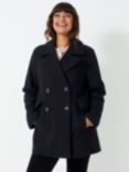 Crew Clothing Wool Blend Pea Coat, Navy Blue