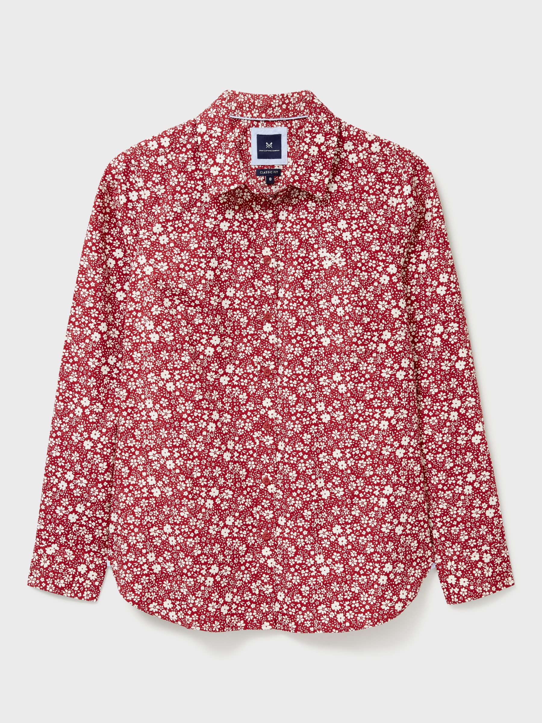 Crew Clothing Lulworth Shirt, Berry Red at John Lewis & Partners