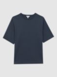 Reiss Tate Cotton Crew Neck T-Shirt, Eclipse Blue