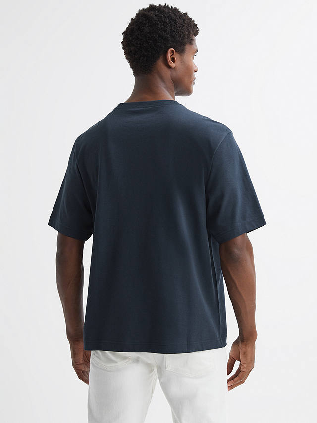Reiss Tate Cotton Crew Neck T-Shirt, Eclipse Blue