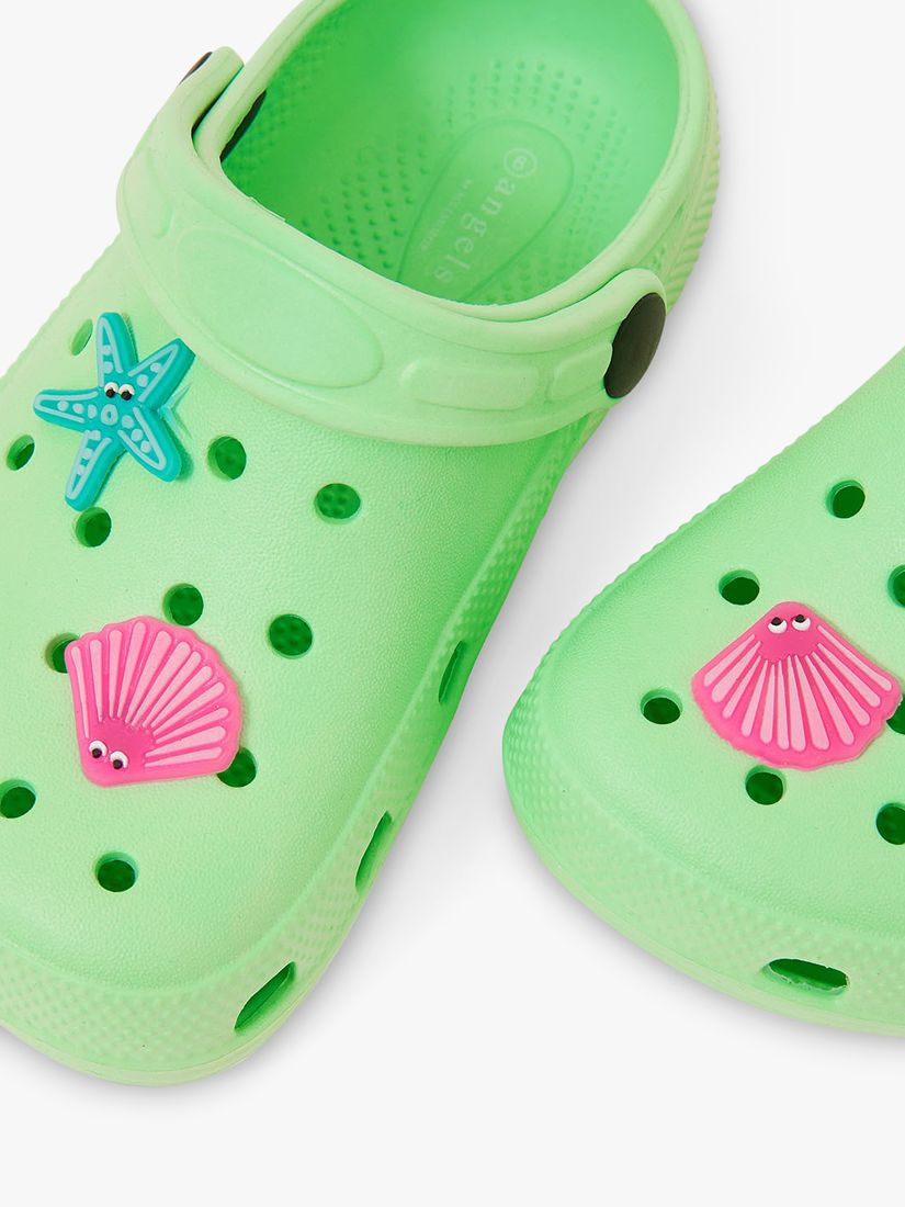 Buy Angels by Accessorize Kids' Shell Charm Clogs, Green Online at johnlewis.com