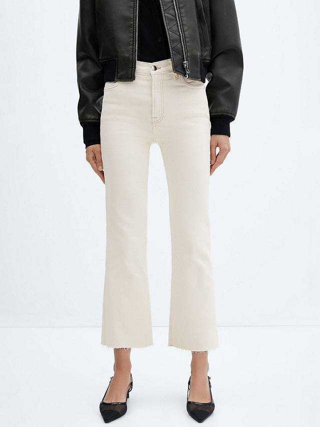 Mango Sienna Cropped Jeans, Natural White
