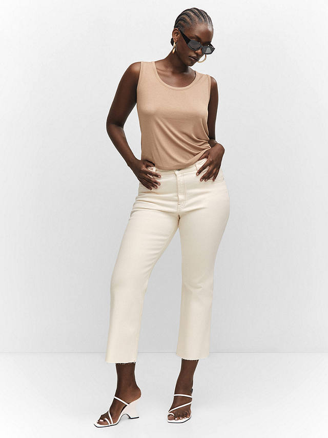 Mango Sienna Cropped Jeans, Natural White