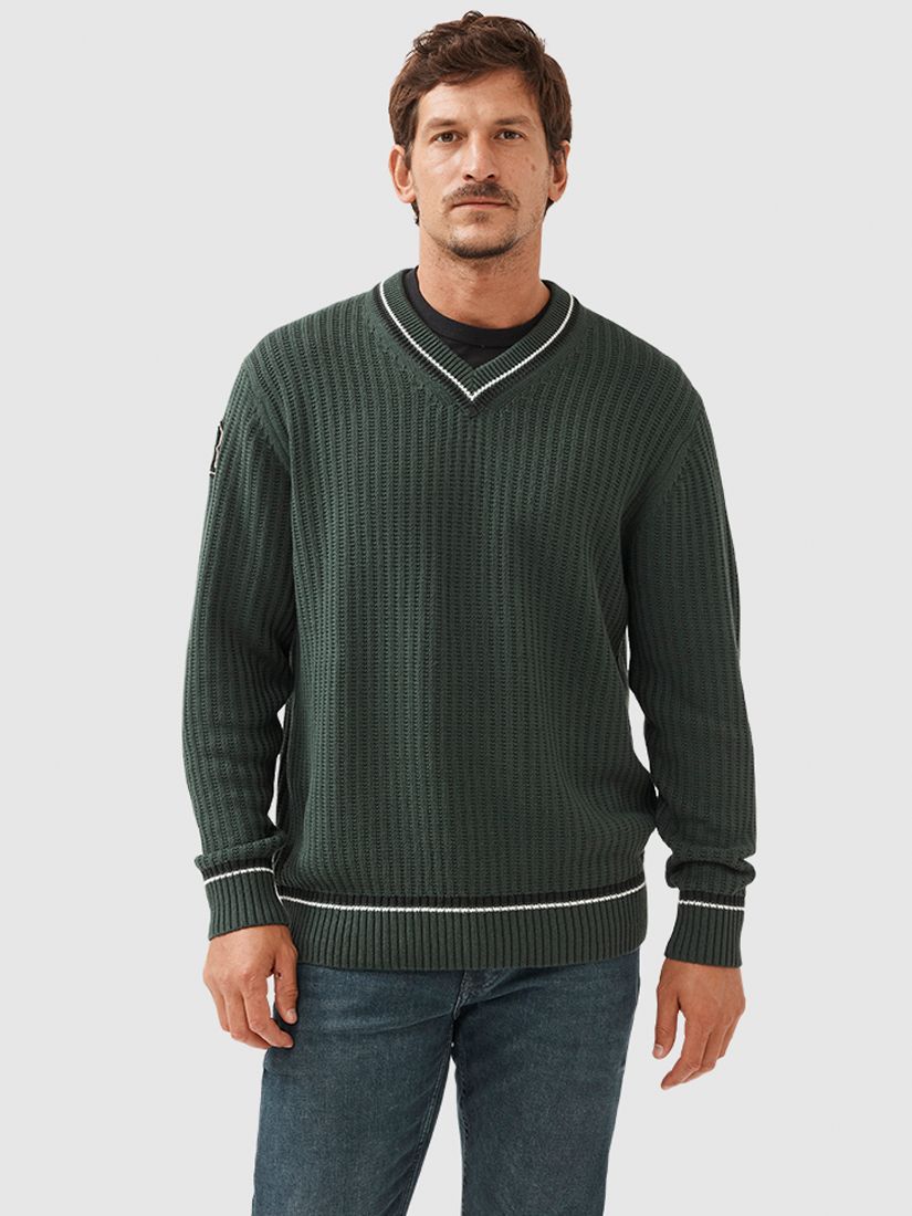 Rodd & Gunn Little Bay V-Neck Jumper, Forest at John Lewis & Partners