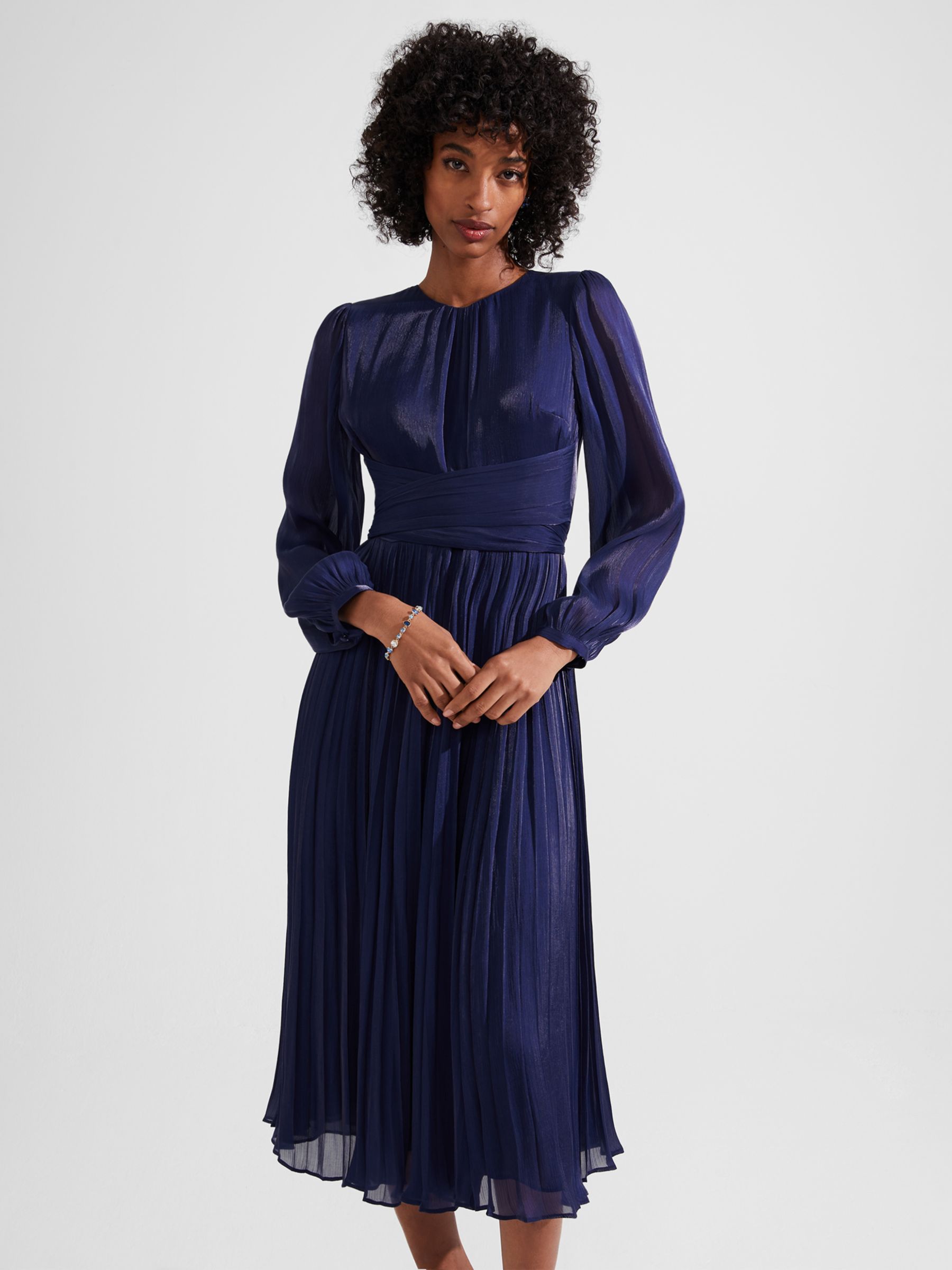 Hobbs Elina Midi Dress, Navy