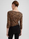 Hobbs Sonya Animal Print Top, Camel/Black