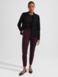 Hobbs Petite Gael Cropped Trousers, Plum Purple