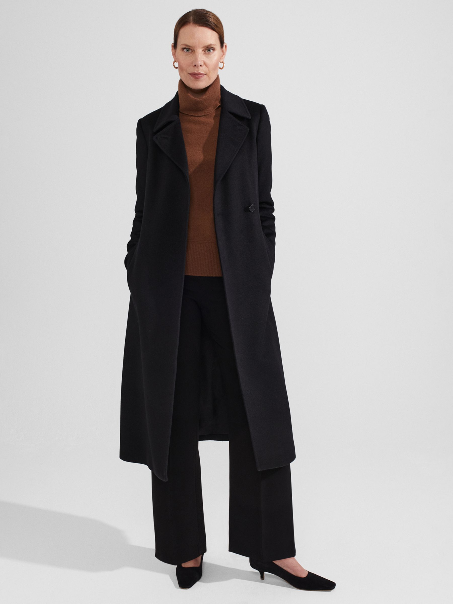 Hobbs Livia Wool Coat, Black at John Lewis & Partners