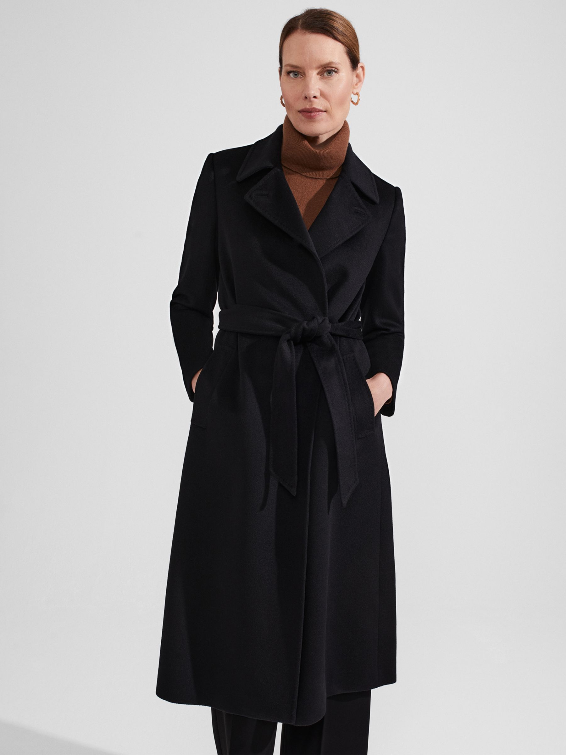 Hobbs Livia Wool Coat, Black at John Lewis & Partners