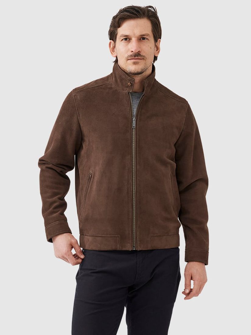 Rodd & Gunn Glen Massey Leather Jacket, Taupe, XS