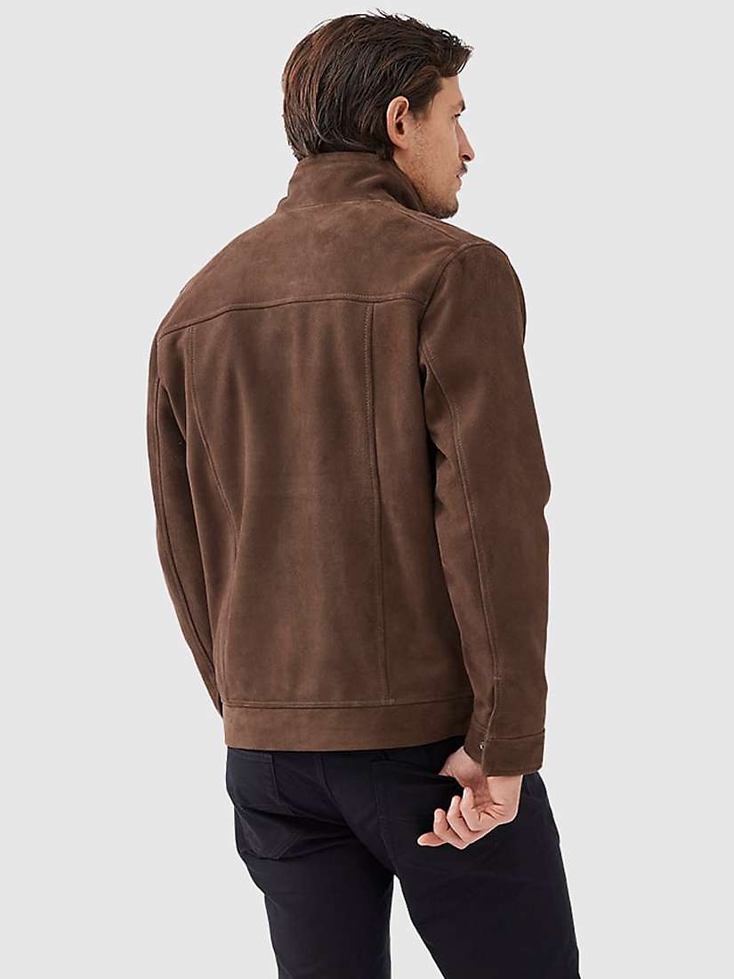 Rodd & Gunn Glen Massey Leather Jacket, Taupe at John Lewis & Partners