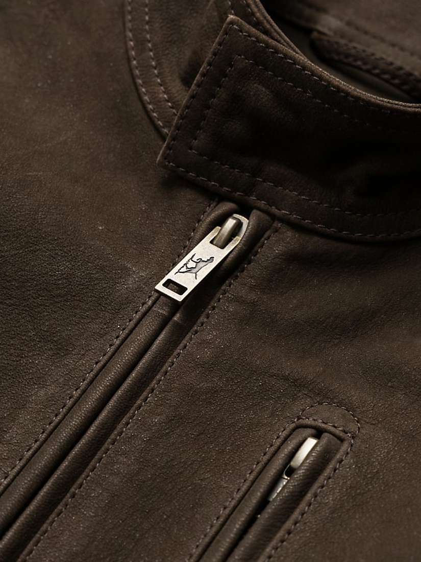 Buy Rodd & Gunn Portobello Leather Harrington Jacket, Carob Online at johnlewis.com