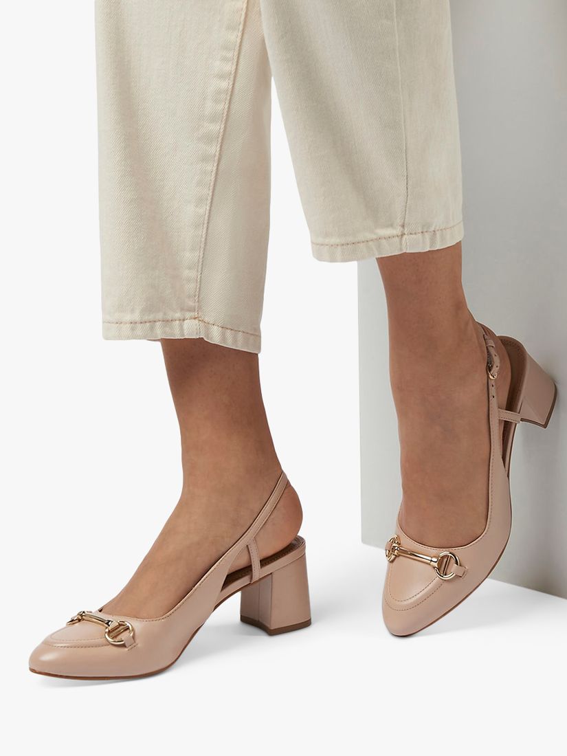 Buy Dune Wide Fit Cassie Leather Slingback Court Shoes Online at johnlewis.com