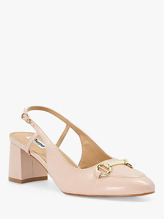 Dune Wide Fit Cassie Leather Slingback Court Shoes, Nude