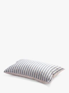 Piglet in Bed Seersucker Stripe Cotton Pair Standard Pillowcase, Warm Blue