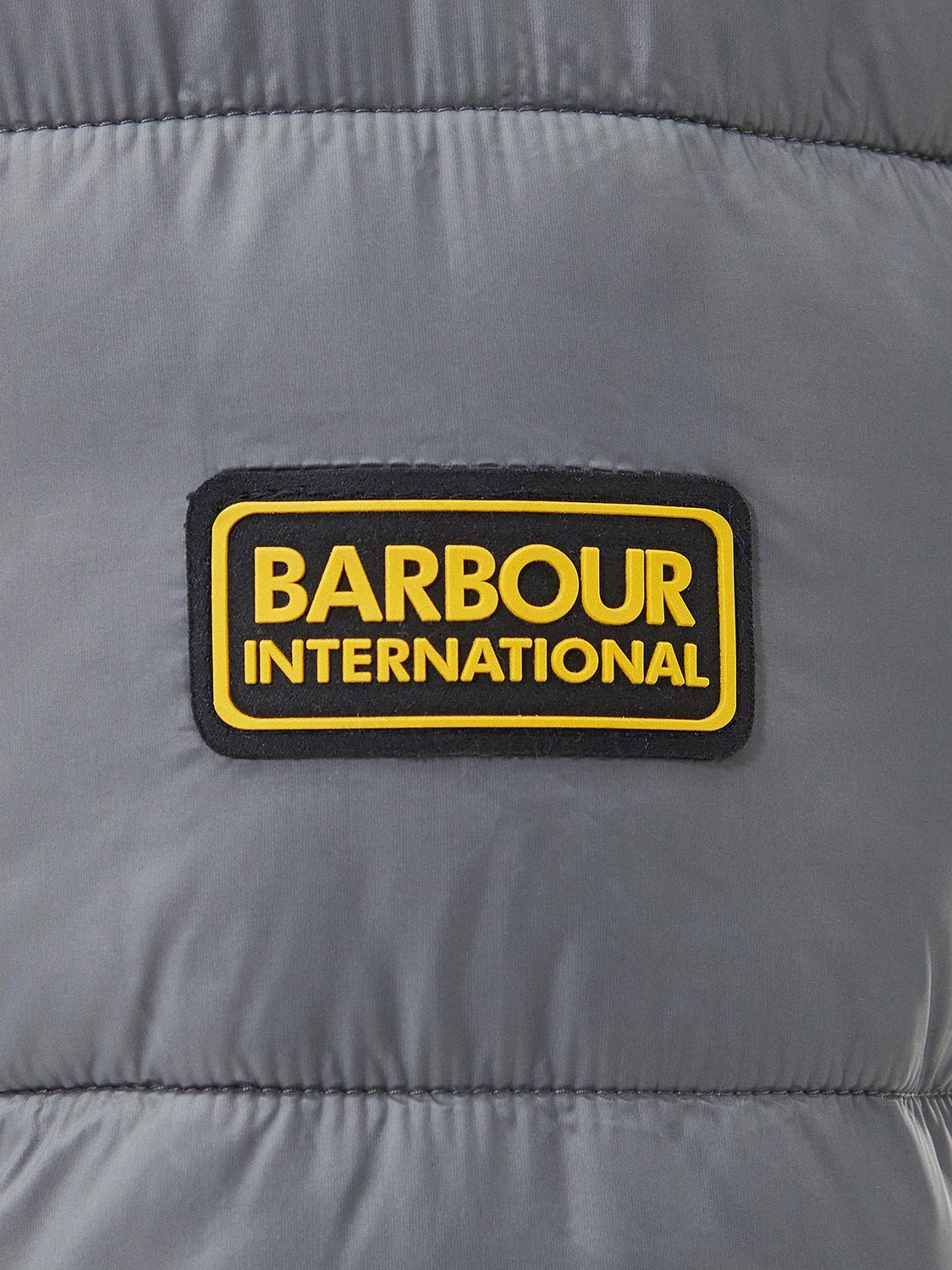 Barbour International Bobber Puffer Jacket, Slate Grey at John Lewis ...
